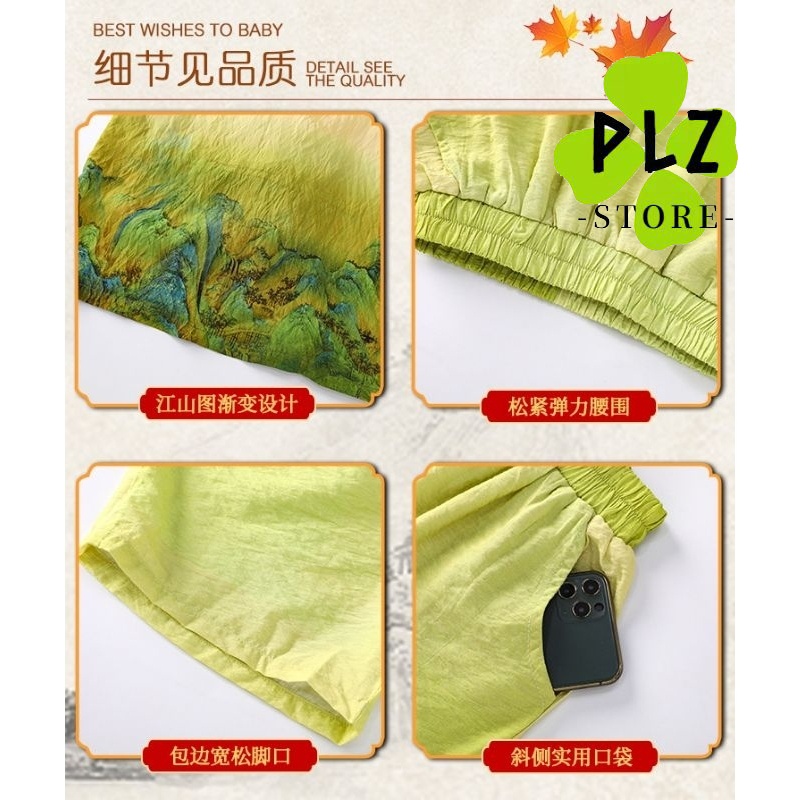 เด็กชายสไตล์จีนซูเปอร์อมตะฤดูร้อนสไตล์ตะวันตกรสสูทพันไมล์แม่น้ําแผนภูมิภูเขาไล่ระดับสีสไตล์จีนสูท - รูปที่ 3