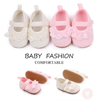 Laa6-รองเท้าเปลกันลื่นสําหรับเด็กผู้หญิง Ruffle Lace Princes…