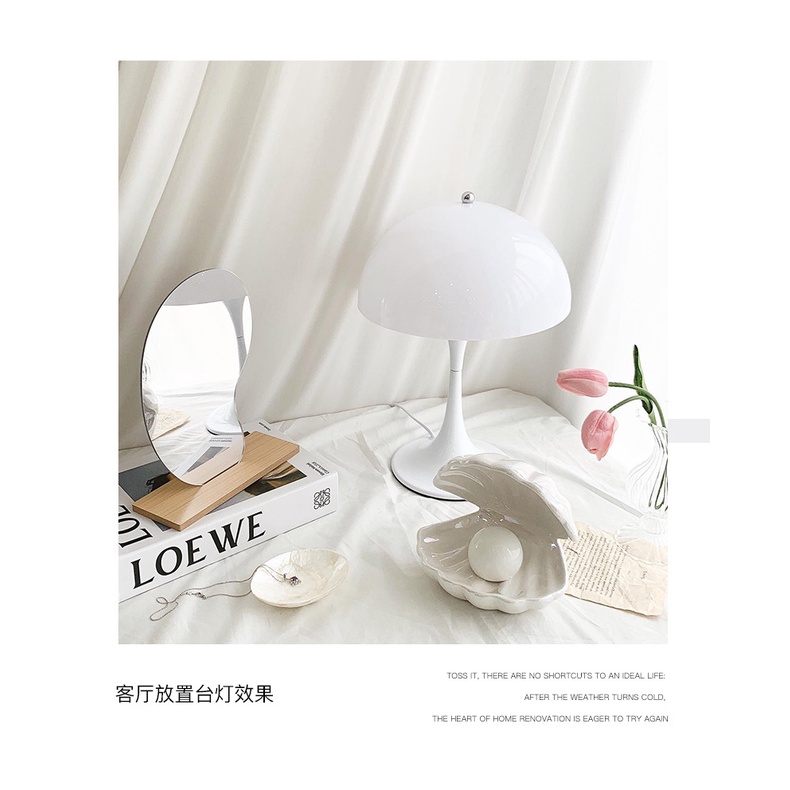 โคมไฟตั้งโต๊ะ รูปเห็ด แบบเรียบง่าย สไตล์นอร์ดิก สําหรับตกแต่งห้องนอน - รูปที่ 7