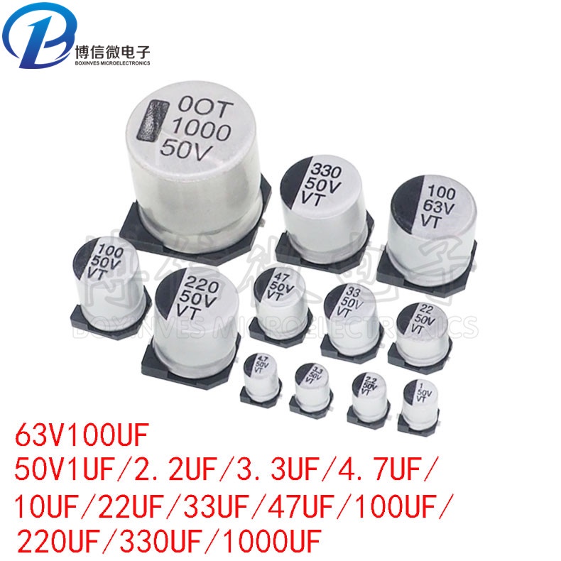 ตัวเก็บประจุไฟฟ้า ชิป 50v 1 2.2 3.3 4.7 10 22 33 47 100 220 330 1000UF