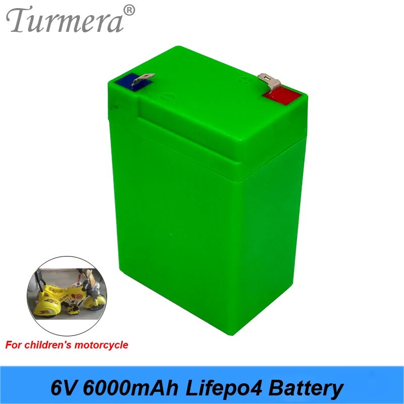 Turmera 6V 6AH LiFePO4 Battery Replacement Storage Battery Children Electric Car and Motorcycle