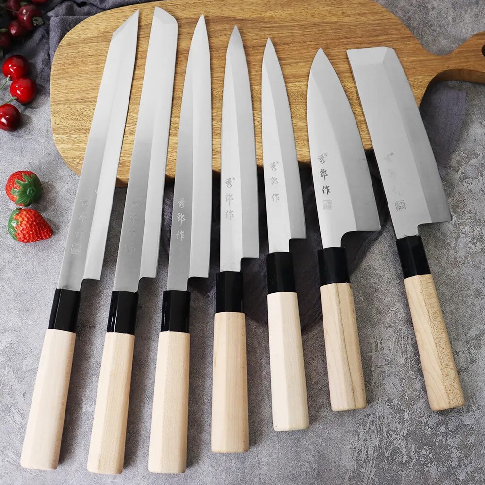 Professional Sashimi Knife Fish Knife Japanese Sushi Knife Salmon Knife High Carbon Stee Kitchen Sli