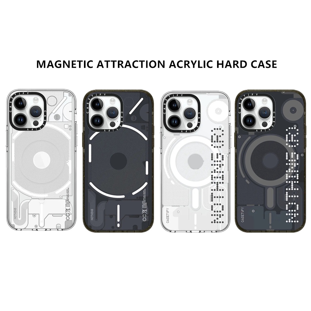 Casetifg สไตล์วิทยาศาสตร์อินเทรนด์ชาร์จแม่เหล็กเคสโทรศัพท์พร้อมกล่องสําหรับ iPhone 16 11 12 13 14 15 Pro Max 16 Plus Clear อะคริลิคฝาหลังซิลิโคนกันกระแทกปกป้อง Hard Casing
