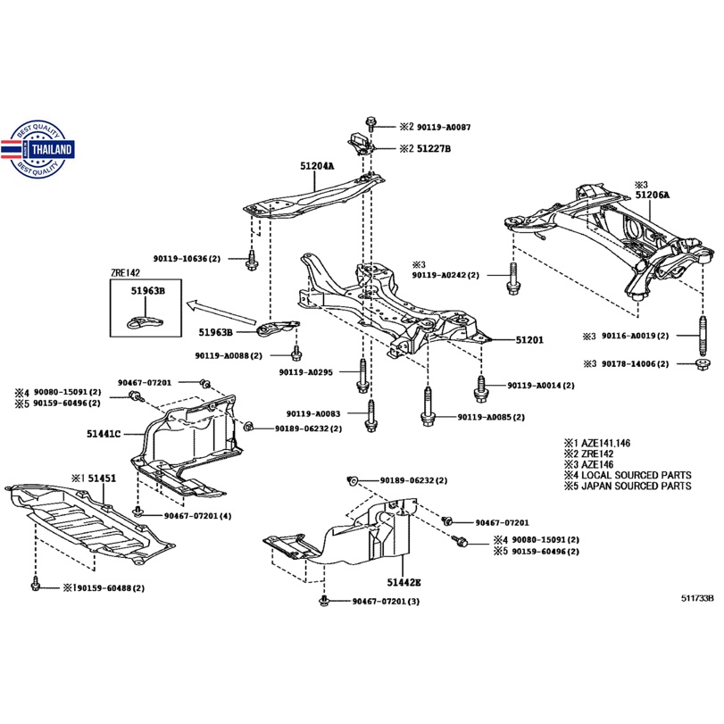 พลาสติกใต้เครื่อง อัลติส year 2008 - 2013 ตัวกลาง/ซ้าย/ขวา ทรงเดิมตามรุ่นรถ TOYOTA ALTIS 08-13 แผ่นห