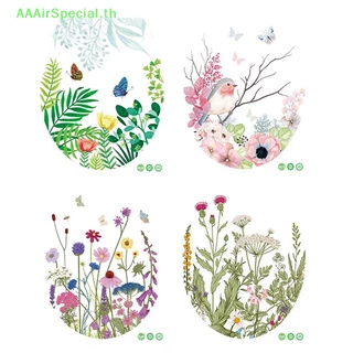 Aaairspecial สติ๊กเกอร์ ลายนก ดอกไม้ หญ้า ลอกออกได้แบบมีกาวในตัว สําหรับตกแต่งหน้าต่างห้องน้ํา TH