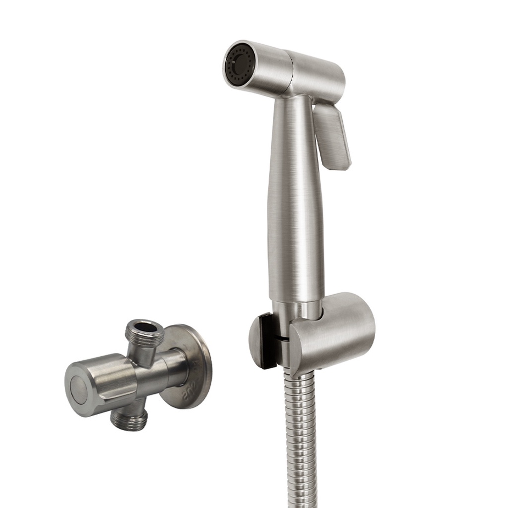 PW DONMARK ชุด SET สายฉีดชำระสแตนเลส 304 พร้อมสต๊อปวาล์ว 3 ทาง สแตนเลส 304 DM-888P2618