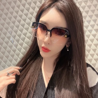 (HENGHA) ใหม่ แว่นตากันแดด กรอบสี่เหลี่ยม ไม่มีขอบ ขนาดใหญ่ แฟชั่นสําหรับผู้หญิง
