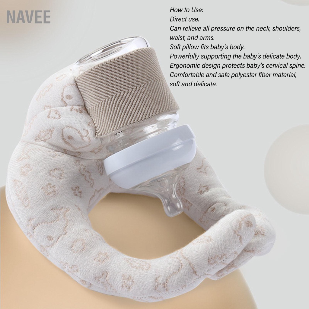 หมอนใส่ขวดนมเด็กหมอนรองศีรษะโพลีเอสเตอร์สำหรับทารกแรกเกิด NAVEE