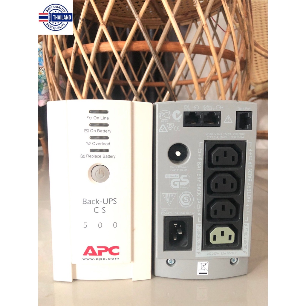 UPS เครื่องสำรองไฟมือสอง second hand  APC cs-500 ขนาด 500va/300w พร้อมแตเตอรี่ใหม่ สินค้าพร้อมใช้งาน รัประกัน 1 เดือน