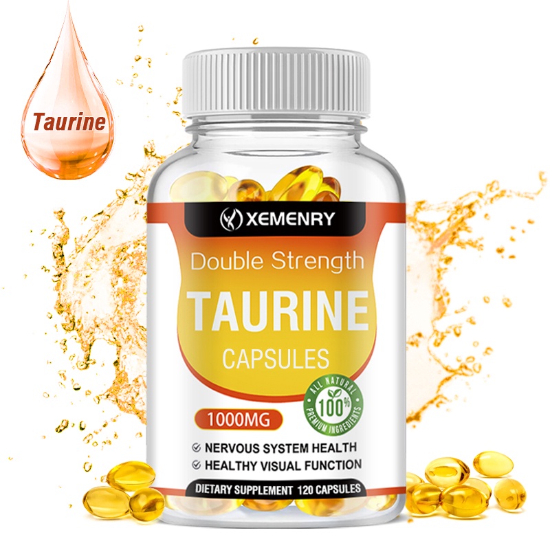 Xemenry Taurine อาหารเสริมแคปซูล - รองรับการพัฒนาสมอง เพิ่มความจํา และการมองเห็น - ผลิตในอเมริกา