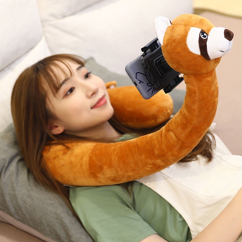 Creative Giraffe Unicorn Lazy Bracket หมอนรูปตัวยูที่วางโทรศัพท์ข้างเตียงน่ารักการ์ตูนแขวนคอหมอนรองคอ