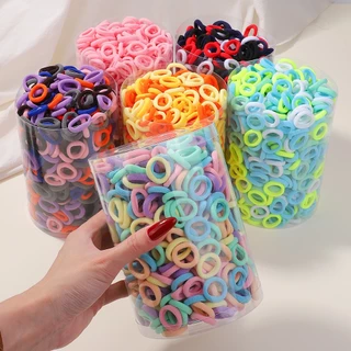 100 ชิ้น/เซ็ตที่มีสีสันผมยืดหยุ่นชุด-ผู้ถือหางม้านุ่มสําหรับสาวเด็กทารกอุปกรณ์เสริมผม