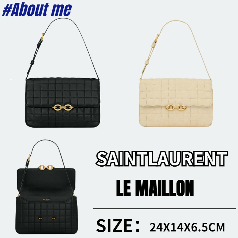 แบรนด์ใหม่และเป็นของแท้/Saint Laurent LE MAILLON กระเป๋าสะพาย YSL Messenger Bag Ladies