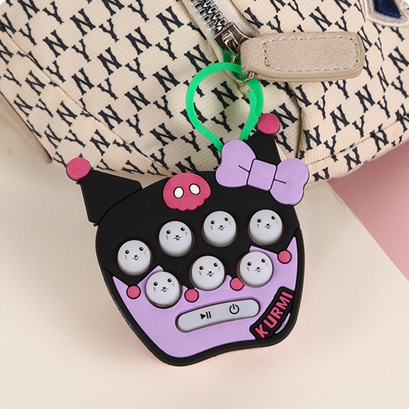 Sanrio Pop It Whack-a-mole Game Console Kuromi Melody พวงกุญแจกระเป๋านักเรียน จี้ ของเล่นเด็ก พัฒนาการทางปัญญา คอนโซลเกมมือถือ ขนาดเล็ก