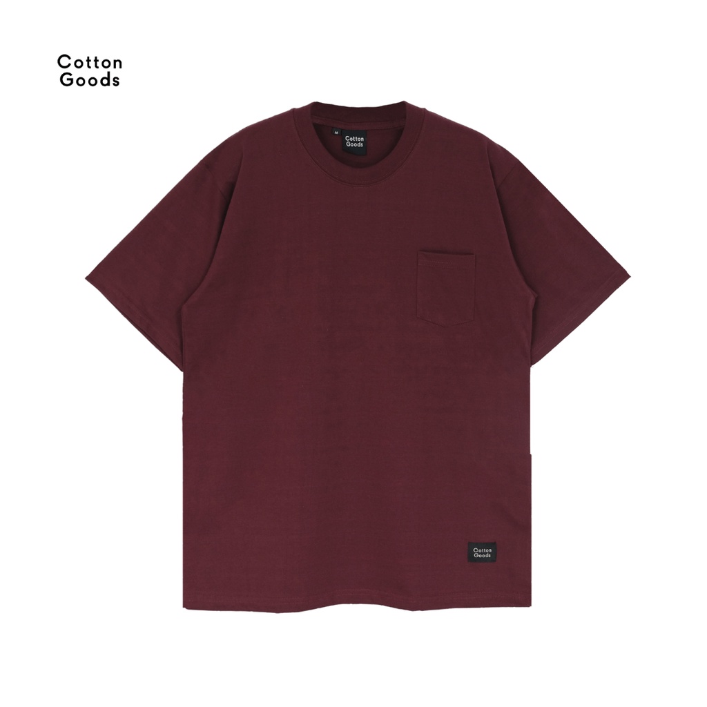 Cotton Goods Kaos Oversize Pocket 20s Jacob Maroon Tees
