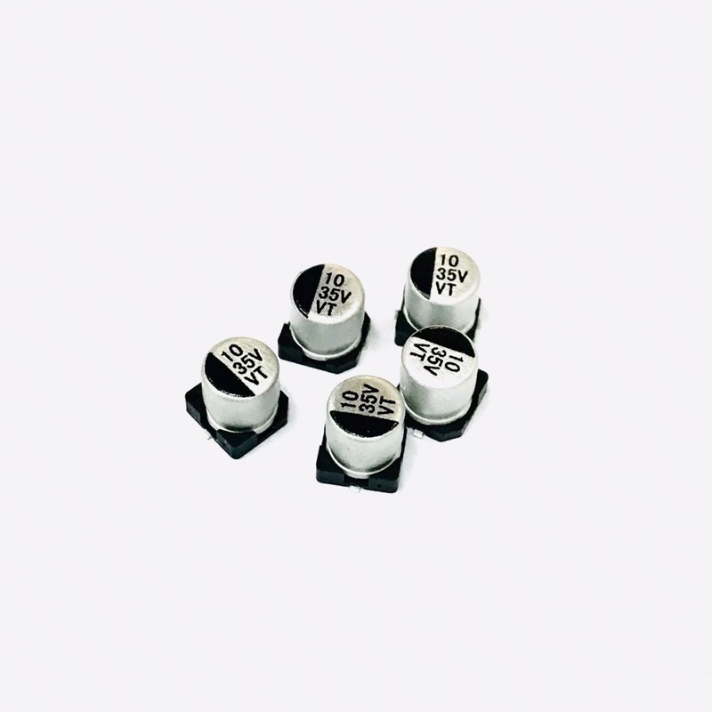 Capacitor SMD 10UF/35V(แพ็ค 10ตัว)คาปาซิเตอร์ 5*5.4 mm ตัวเก็บประจุแบบกระป๋อง มีของพร้อมส่งในไทย