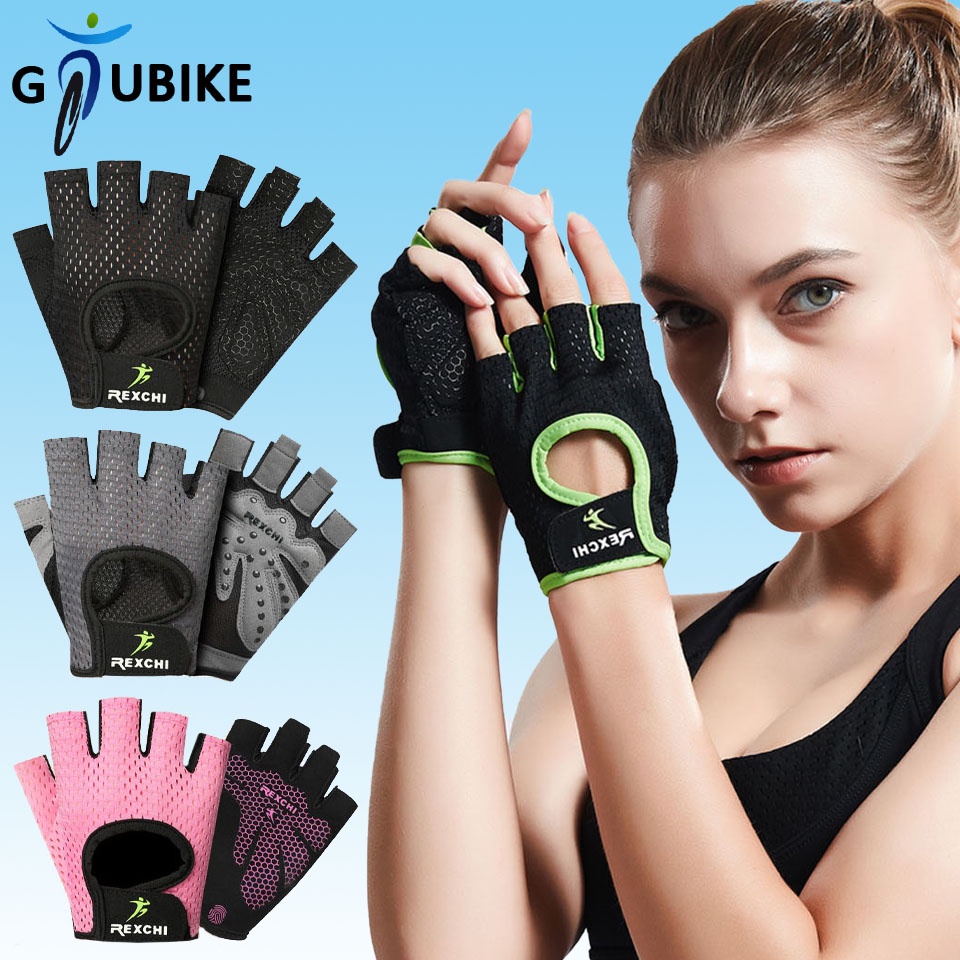 Gtubike ถุงมือครึ่งนิ้ว กันลื่น สําหรับออกกําลังกาย ยกน้ําหนัก ยิม 1 คู่