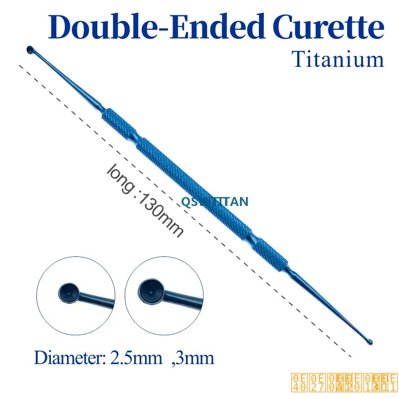 !! # @ 1ชิ้น Titanium Chalazion Curette และ Double-Ended Micro Ophthalmic Eye Trument