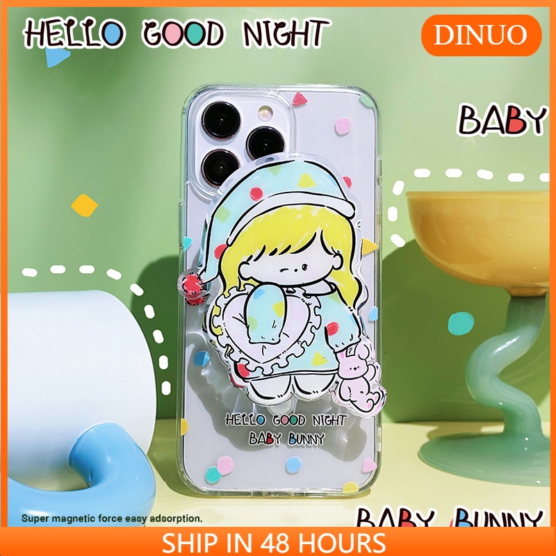 เคสโทรศัพท์แม่เหล็กเด็กผู้หญิงสองในหนึ่งเดียวเหมาะสําหรับ iphone16/15/14promax/13/12/11/XR/XS/X/XSMAX/7/8PLUS-DINUO