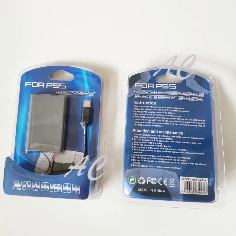 AC LIP1708 PS5 Rechargeable Battery 2000mAh For Sony PS5 Playstation 5 Game Controller with USB Cabl