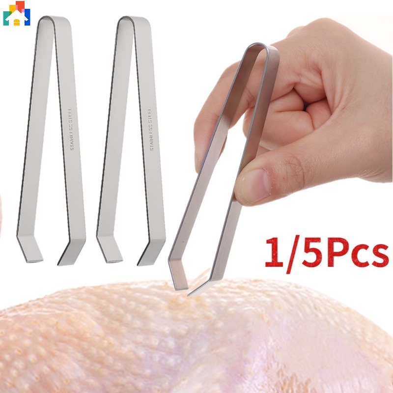 1/5 ชิ้น สเตนเลส กระดูกปลา คลิปหมู ดึงผม แหนบ ไก่ ขนนก คลิปปากแบน ดึง เครื่องมือครัว