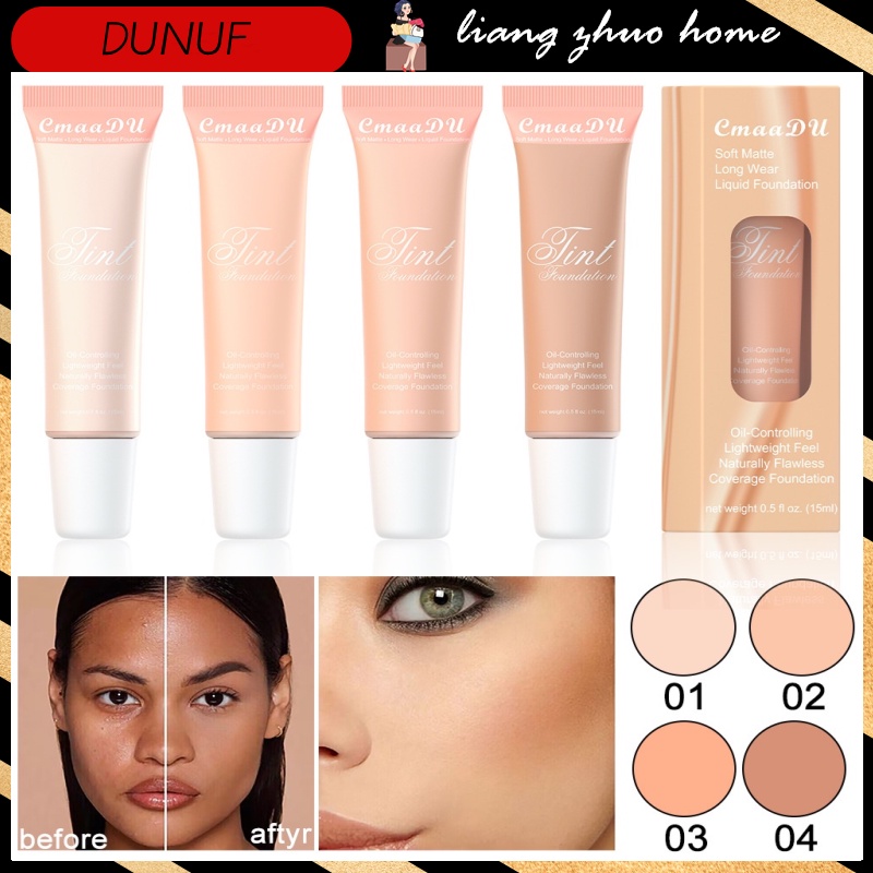 Cmaadu ครีมรองพื้น คอนซีลเลอร์ เนื้อแมตต์ กันน้ํา ปกปิดสูง 4 สี