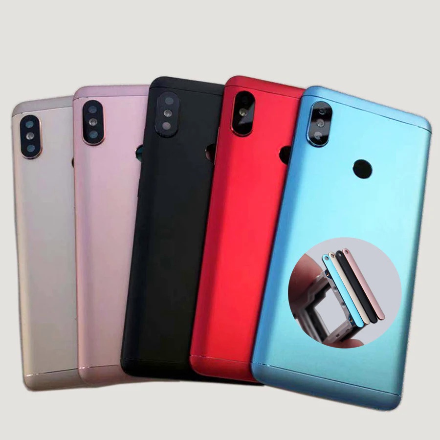 ของแท้ ฝาครอบแบตเตอรี่ ด้านหลัง พร้อมถาดซิมการ์ด ปุ่มด้านข้าง และเลนส์กล้อง แบบเปลี่ยน สําหรับ Xiaomi Redmi Note 5