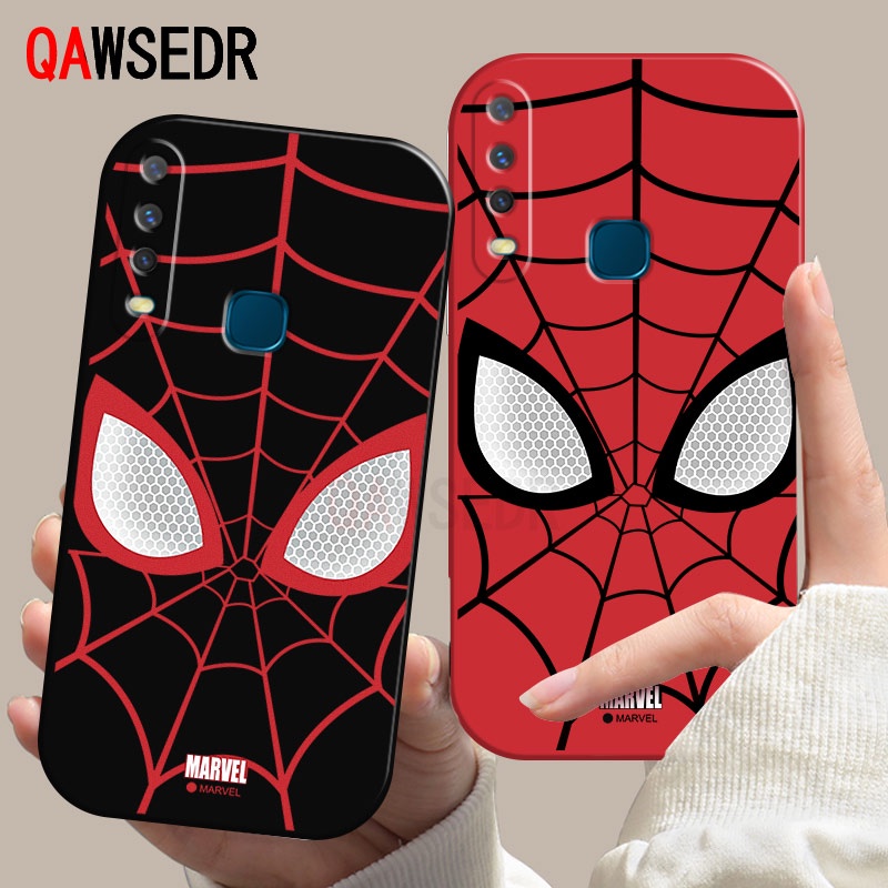 Spider-man eye สําหรับ VIVO Y11 Y12 Y15 Y17 Y19 Superheroes WEB สแควร์น่ารักกล้องเลนส์ Protector เจ้าหญิง Soft TPU เคสโทรศัพท์
