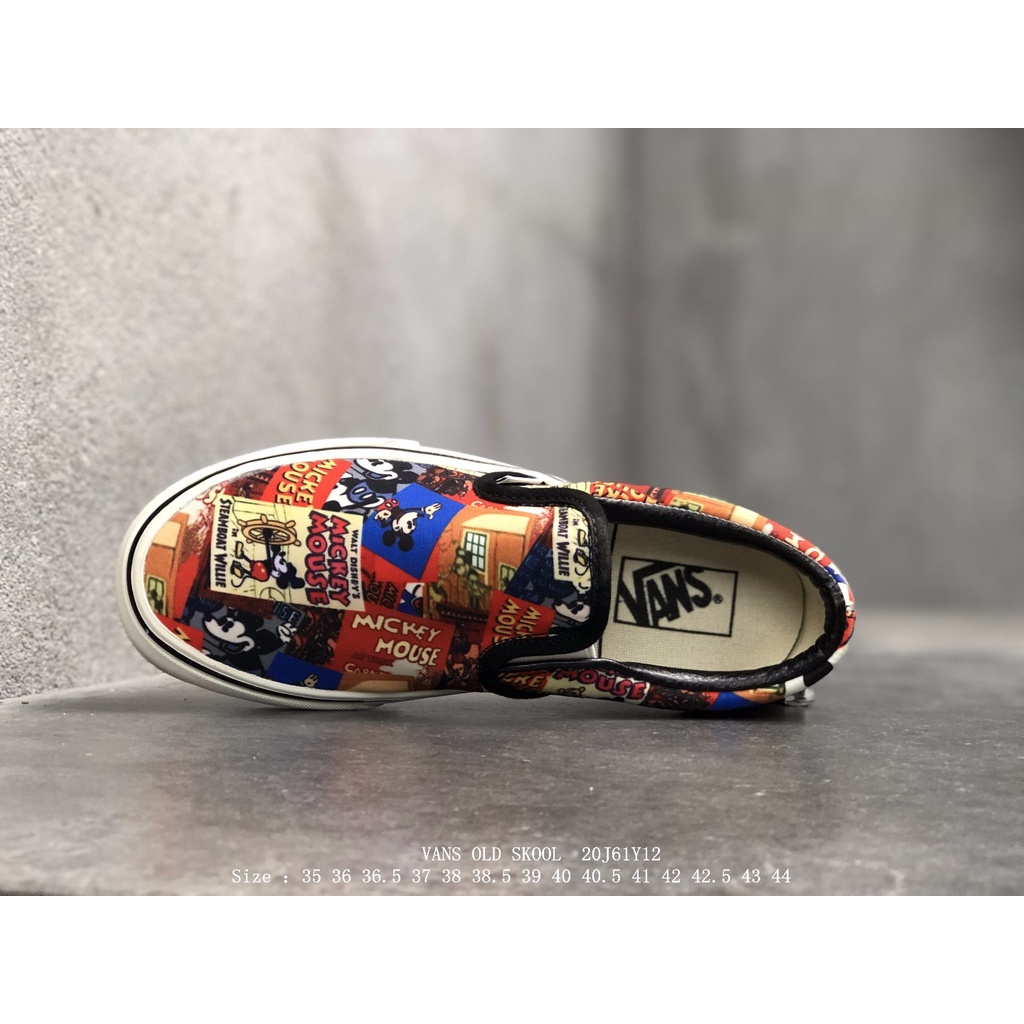 Onhand Vans Old Skool Disney Mickey Mouse Graffiti Carving Middle Sole Canvas Top Low Top Shoes fre
