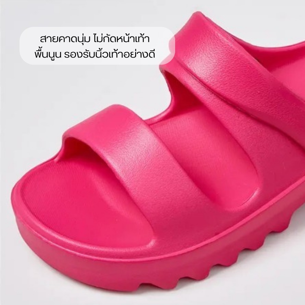 Triple X รองเท้าสายคาดรุ่นใหม่ 2024 สีแคนดี้ พื้นสูง 4CM เบามาก ใส่สบาย พร้อมส่งจาก กทม สวมใส่สบาย ทนต่อการสึกหรอ