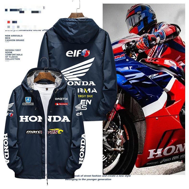 เสื้อแจ็กเก็ตแขนยาว มีฮู้ด กันน้ํา ลายโลโก้รถจักรยานยนต์ Honda Racing Jersey Off-Road MARC VDS แฟชั่นฤดูใบไม้ร่วง และฤดูหนาว สําหรับผู้ชาย
