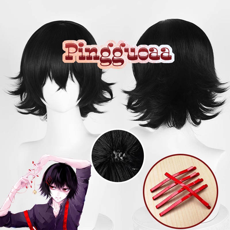 Anime Tokyo Ghoul Suzuya Juuzou Cosplay Wig 30cm Black Short Wigs Heat Resistant Synthetic Hair