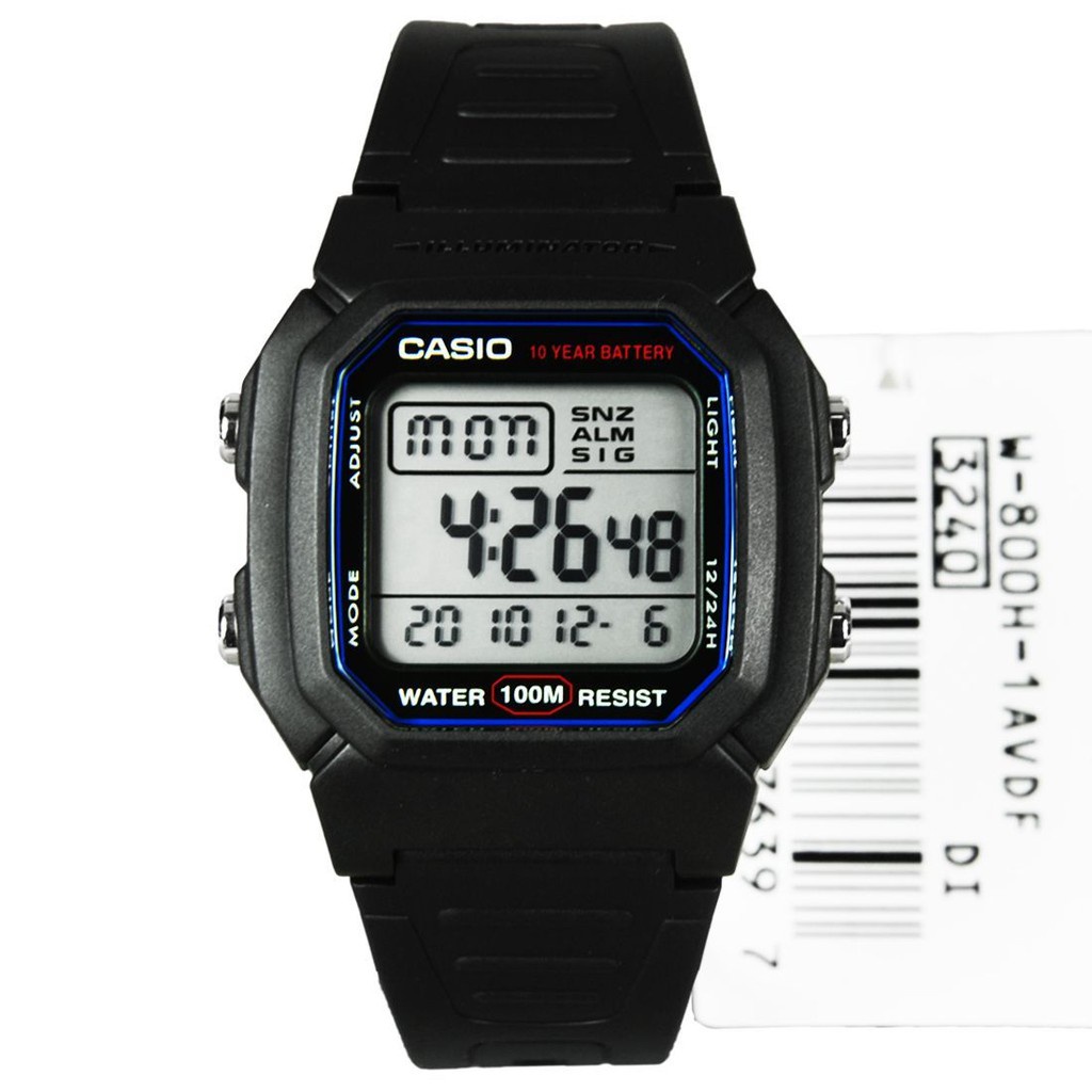 [Time Cruze] Casio W-800H Digital Black Resin Men Watch W-800H-1AVDF W-800H-1A W800H-1A W-800H-1