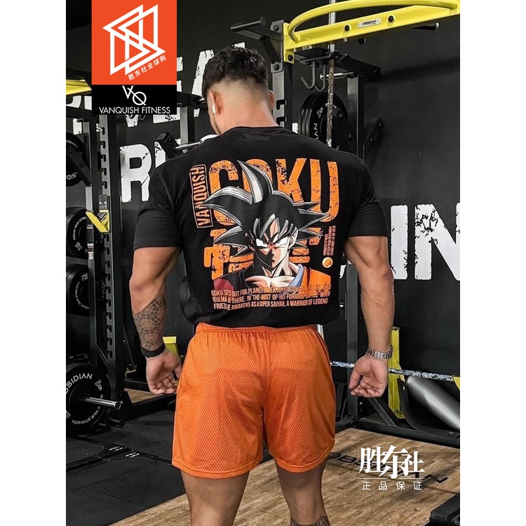 ขายดี UK VANQUISH เสื้อยืดแขนสั้น ผ้าฝ้ายแท้ ระบายอากาศ พิมพ์ลาย VQ DBZ GOKU สําหรับผู้ชาย เหมาะกับการเล่นฟิตเนส กีฬา 1214