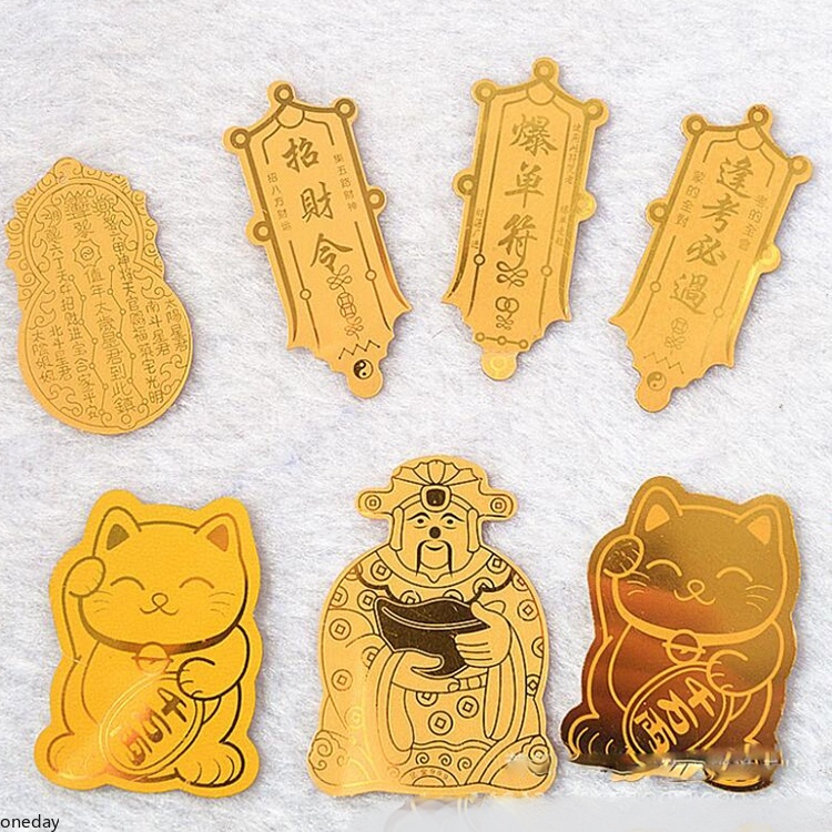 Oneday Lucky สติกเกอร์ฟอยล์สีทอง รูปมังกรปี 2024 สําหรับติดตกแต่งโทรศัพท์มือถือ