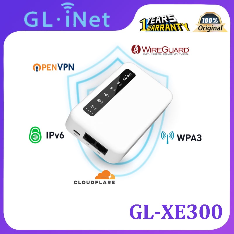 Gl.inet GL-XE300 (Puli) 4G LTE เกตเวย์ IoT อุตสาหกรรม รองรับ T-Mobile เราเตอร์ จุดต่อขยาย โหมด WDS OpenWrt แบตเตอรี่ 5000mAh OpenVPN Client Remote SSH WPA3 IPv6
