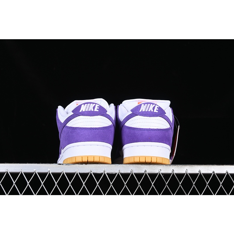 Nike SB Dunk Low Pro ISO สีม่วง Suede ผ้าใบลำลองสีขาวของแท้ 100% สำหรับผู้ชาย รองเท้า true