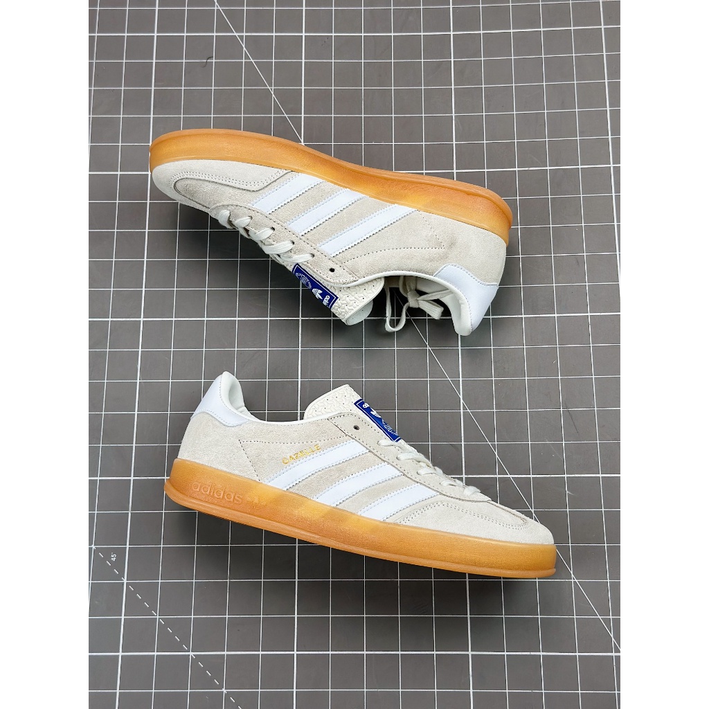 Adidas Originals Gazelle Indoor "light brown/white" sports shoes casual board shoes for men and wom