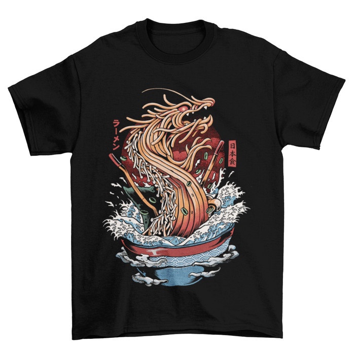 สีขาว a GEEK VOL.2 - RAMEN DRAGON (GV44) Kaos Geek T-Shirt S-5XL