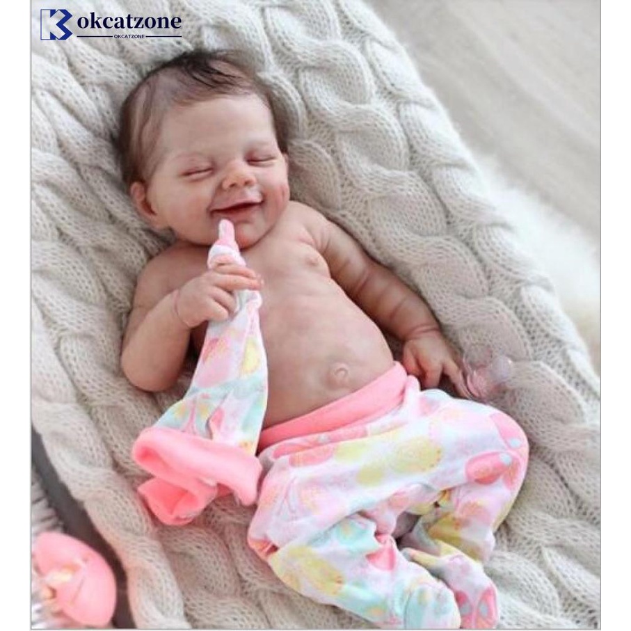 Okcatzone ตุ๊กตาเด็กทารกแรกเกิด เด็กทารก เด็กผู้ชาย และเด็กผู้หญิง ซิลิโคนนุ่ม กาวเคลือบไวนิลจําลอง K4T5