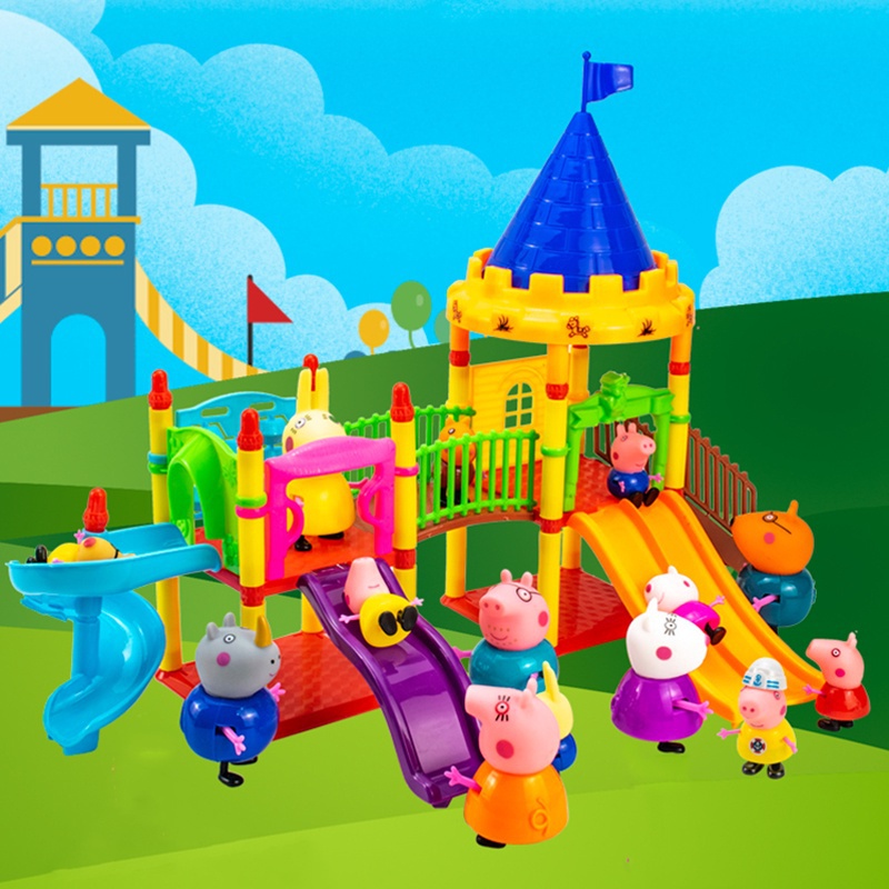 ชุดของเล่นปราสาท Peppa Pig แบบสไลด์ สําหรับเด็กผู้หญิง