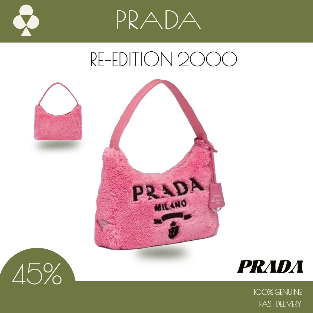 PRADA กระเป๋าสะพายข้าง RE-Edition 2000 mini HOBO PINK ของแท้ 100%