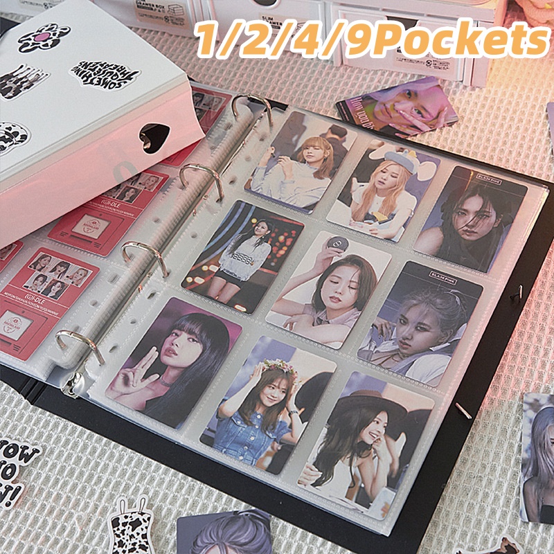สมุดอัลบั้มใส ขนาด A4 PP ด้านใน 1 2 4 9 ช่อง สําหรับใส่โฟโต้การ์ด