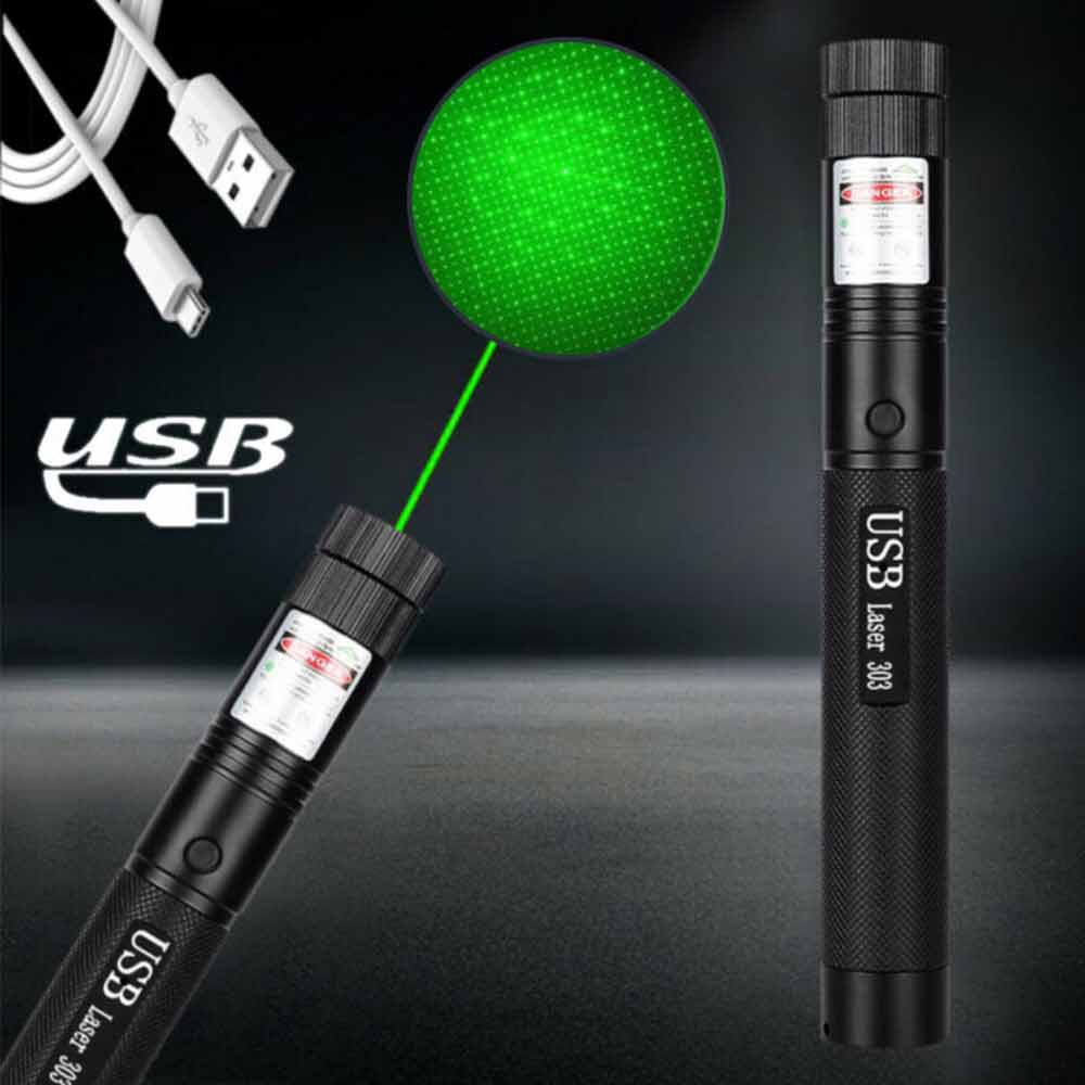5000Miles Strong Beam Green Laser Pointer Pen 532nm Lazer Torch USB Rechargeable