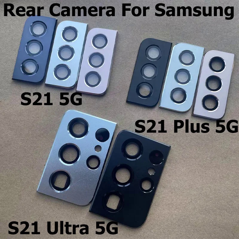 ของแท้ กรอบกระจกเลนส์กล้องหลัง พร้อมกาวสติกเกอร์ สําหรับ Samsung Galaxy S21 Plus Ultra 5G