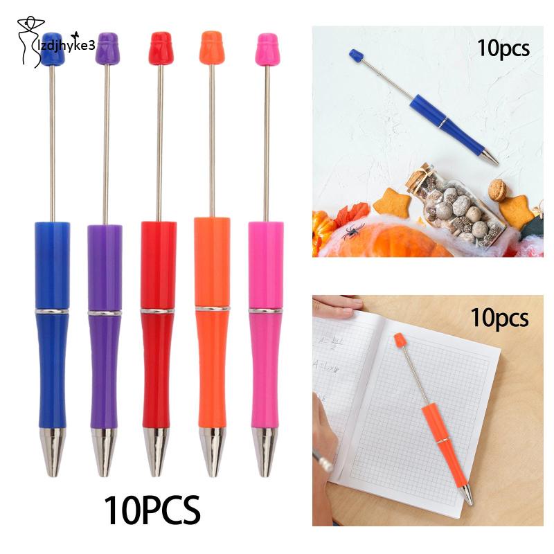 [lzdjhyke3] ปากกาลูกลื่น ลูกปัด สร้างสรรค์ DIY สําหรับโรงเรียน สํานักงาน จบการศึกษา 10 ชิ้น