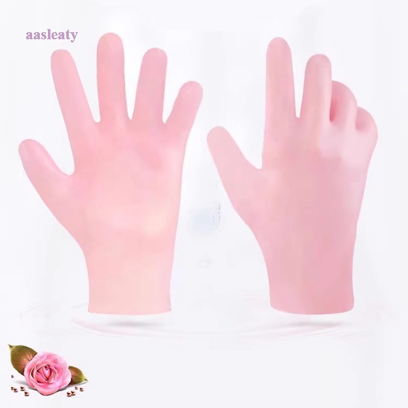 Aasleaty ถุงมือซิลิโคนเจล ให้ความชุ่มชื้น ดูแลผิวเท้า และส้นเท้าแตก สําหรับผู้หญิง