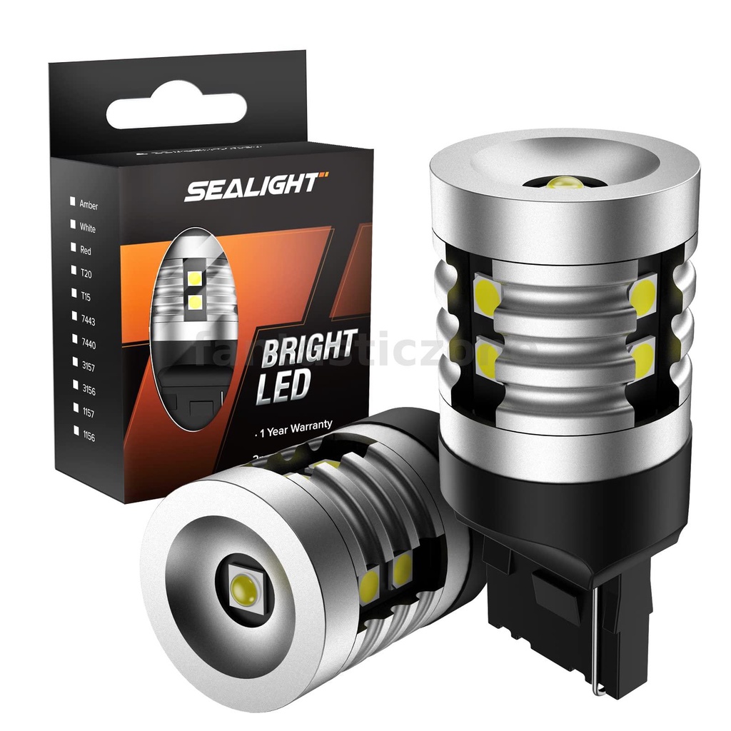 Fantasticzone SEALIGHT J1 7440 หลอดไฟ LED 12V 8.5W 1000LM 3030SMD 6500K สีขาว สําหรับติดป้ายทะเบียนร
