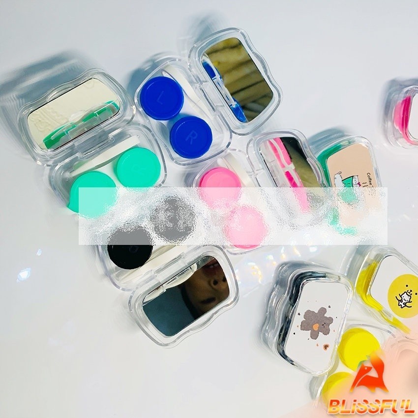 B.F  กล่องใส่คอนแทคเลนส์ บิวตี้คอนแทคกล่องคู่ แบบพกพา Contact lens case