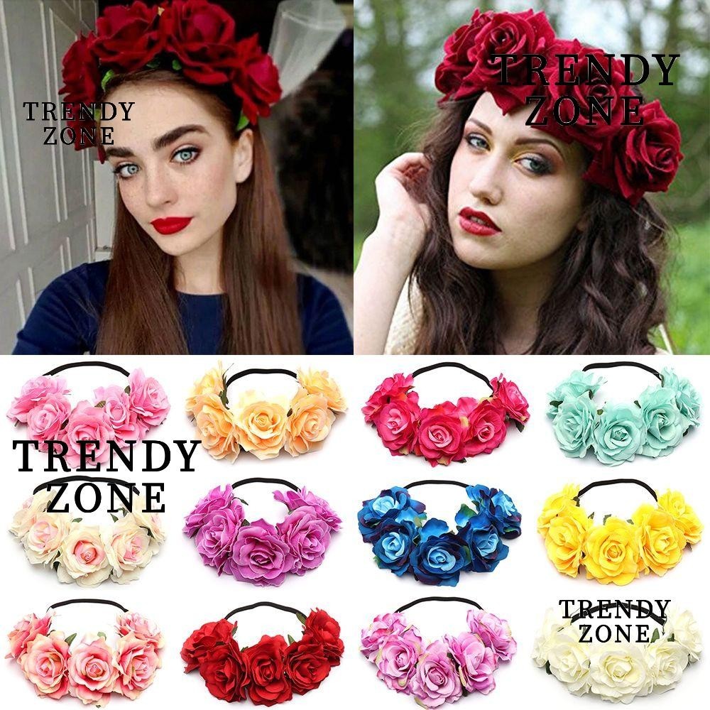 Trendyzone ที่คาดผมแฟชั่น รูปดอกกุหลาบ เครื่องประดับ สําหรับเจ้าสาว ปาร์ตี้